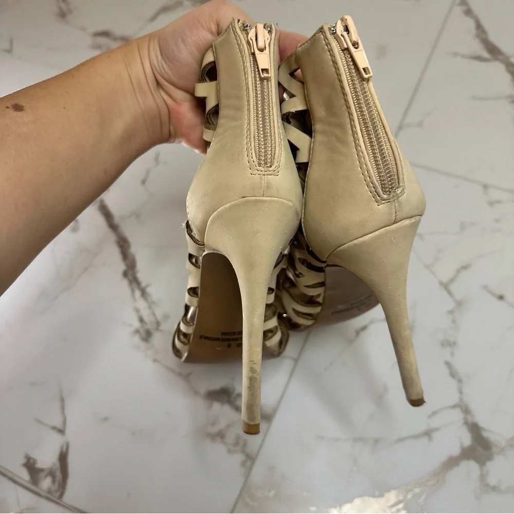 Charlotte Russe Beige High Heels Sandals Size 8